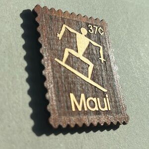 Koa Wood Magnet - Maui surfer